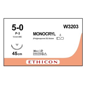 Ράμμα Ethicon Monocryl απορροφήσιμο | 5/0 13mm 45cm W3203