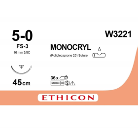 Monocryl  Absorbable Sutures | 4/0 19mm 45cm W3206