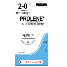 Ράμμα Ethicon Prolene μη απορροφήσιμο | 2/0 40mm 100cm W8689