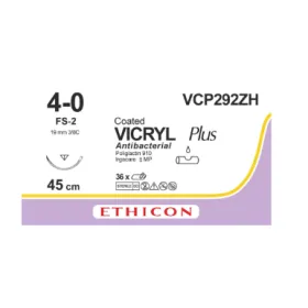 Ράμμα Ethicon Vicryl απορροφήσιμο | 4/0 με τριγωνική βελόνα 19mm 45cm W9951