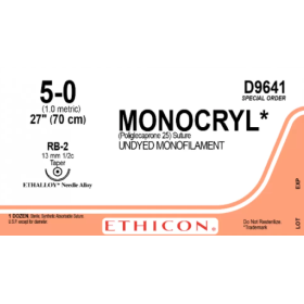 Monocryl  Absorbable Sutures | 5/0 16mm 45cm W3221