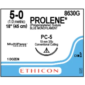 Prolene Non Absorbable Sutures | 5/0 19mm 45cm 8630G