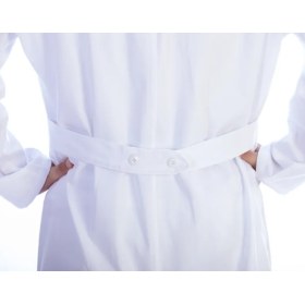 Medical Robe for men with lapel white EM104 - 