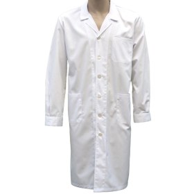 Medical Robe for men with lapel white EM104 - 