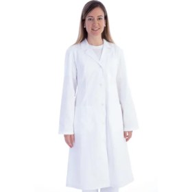 Medical Robe for women with lapel white EM101