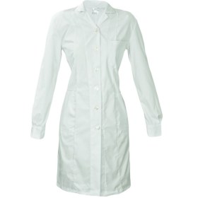 Ιατρική ρόμπα με πέτο Γυναικεία λευκή ΕΜ101 - 