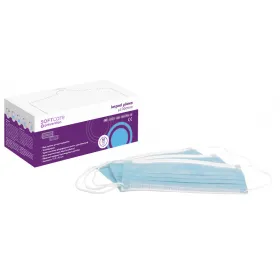 Medical mask 3ply with rubber TYPE II blue 50 pieces