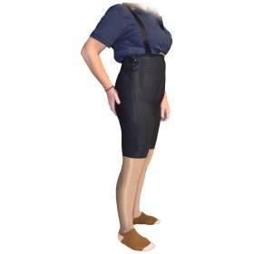 Garments for liposuction and abdominoplasty upper knee with zipper 0124 Black