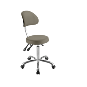 Rolling stool with backrest COMFORT 1025B | Dark beige