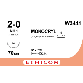 Monocryl Absorbable Sutures | 1/2 31mm 70cm W3441