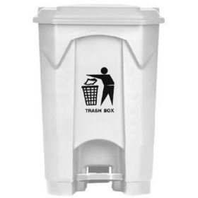Medical-Hospital Waste Pedal Bin 68Lit White | With white lid