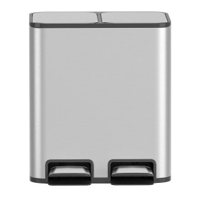 Κάδος απορριμμάτων Inox διπλός με υδραυλικό μηχανισμό & εσωτερικό κάδο 50lit (25+25)