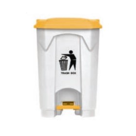 Κάδος ιατρικών-νοσοκομειακών αποβλήτων με πεντάλ 68Lit Λευκός | Με κίτρινο καπάκι