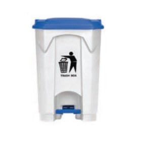 Medical-Hospital Waste Pedal Bin 68Lit White | With blue lid