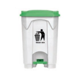 Κάδος ιατρικών-νοσοκομειακών αποβλήτων με πεντάλ 68Lit Λευκός | Με πράσινο καπάκι