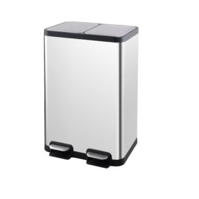 Κάδος απορριμμάτων Inox διπλός με υδραυλικό μηχανισμό & εσωτερικό κάδο 24lit (12+12)