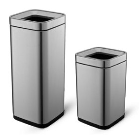 Deluxe Inox Square Bin with Open Top