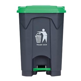 COPY - Medical-Hospital Waste Pedal Bin 87L Charcoal | With green lid