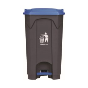 Κάδος ιατρικών-νοσοκομειακών αποβλήτων με πεντάλ 68Lit Ανθρακί | Με μπλε καπάκι