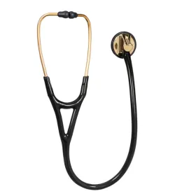 Littmann Master Cardiology Stethoscope Brass-Finish Chestpiece, Black Tube 2175