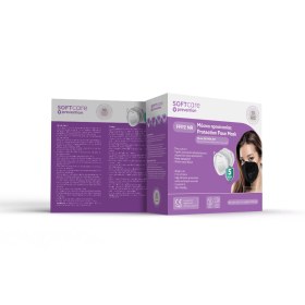 Μάσκα προστασίας FFP2 (N95) Μαύρη Soft Care 10 τεμάχια - 