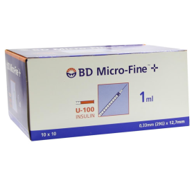 BD™ Micro-Fine σύριγγα ινσουλίνης 100 τεμάχια | 1ml 29G x 12.7mm