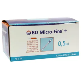 BD™ Micro-Fine σύριγγα ινσουλίνης 100 τεμάχια | 0.5ml 29G x 12.7mm