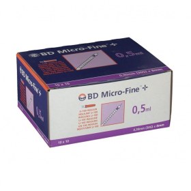 BD™ Micro-Fine σύριγγα ινσουλίνης 100 τεμάχια | 0.5ml 30G x 8.00mm