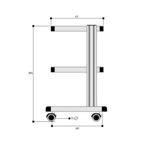 Τρόλεϊ ιατρικών μηχανημάτων με 4 ράφια CAR4P45A - 
