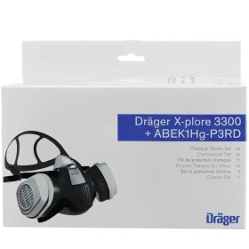 Μάσκα μισού προσώπου X-PLORE 3300 & φίλτρα ABEK1HgP3 R D για χημικά (Medium) - 