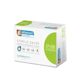 Sterile gauze swabs 17x30cm (7.5x7.5cm) 16ply 12pcs