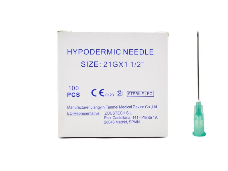 Bελόνες μιας χρήσης (40mm) Κίνας 100 τεμάχια | 21G x 1 1/2 Bελόνες μιας χρήσης (40mm) Κίνας 100 τεμάχια | 21G x 1 1/2