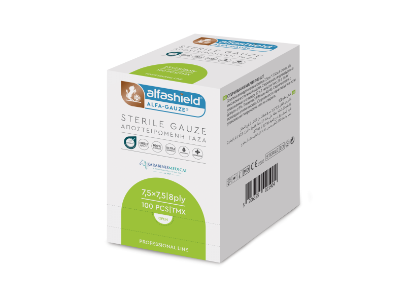 Sterile gauze pads 17x30 (7.5x7.5cm) 8ply 100 pcs Sterile gauze pads 17x30 (7.5x7.5cm) 8ply 100 pcs