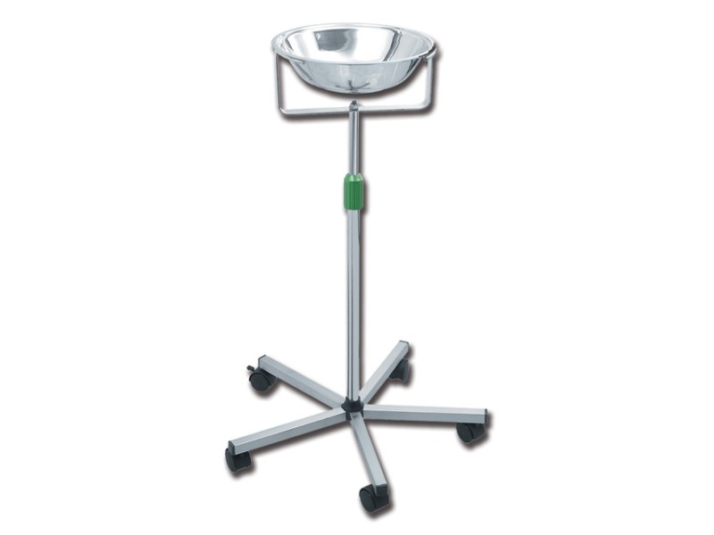 Single Stainless Steel Mobile Bowl Stand Gima Single Stainless Steel Mobile Bowl Stand Gima