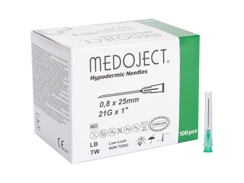 Disposable needles Chirana 100 pieces | 21G x 1 Disposable needles Chirana 100 pieces | 21G x 1