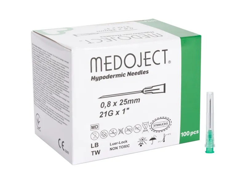 Disposable needles Chirana 100 pieces | 21G x 1 Disposable needles Chirana 100 pieces | 21G x 1