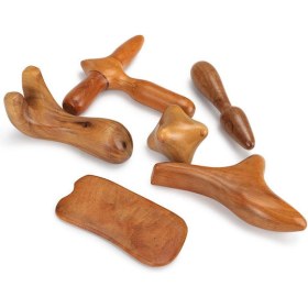 Set of 6 wooden massage tools