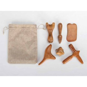 Set of 6 wooden massage tools
