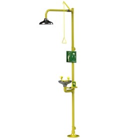 Ντουζιέρα ασφαλείας με σταθμό πλύσης ματιών με Inox κεφαλή και νιπτήρα ματών 4220SS