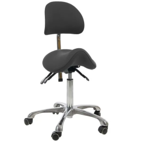 Σκαμπώ τροχήλατο σέλα με πλάτη NAGGURA | Γκρι