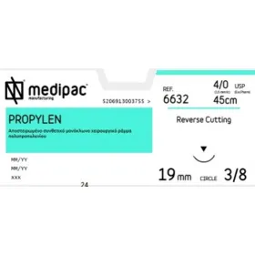 Non absorbable suture Propylen Medipac | 4/0 DS19 45cm Reverse Cutting Needle 6632