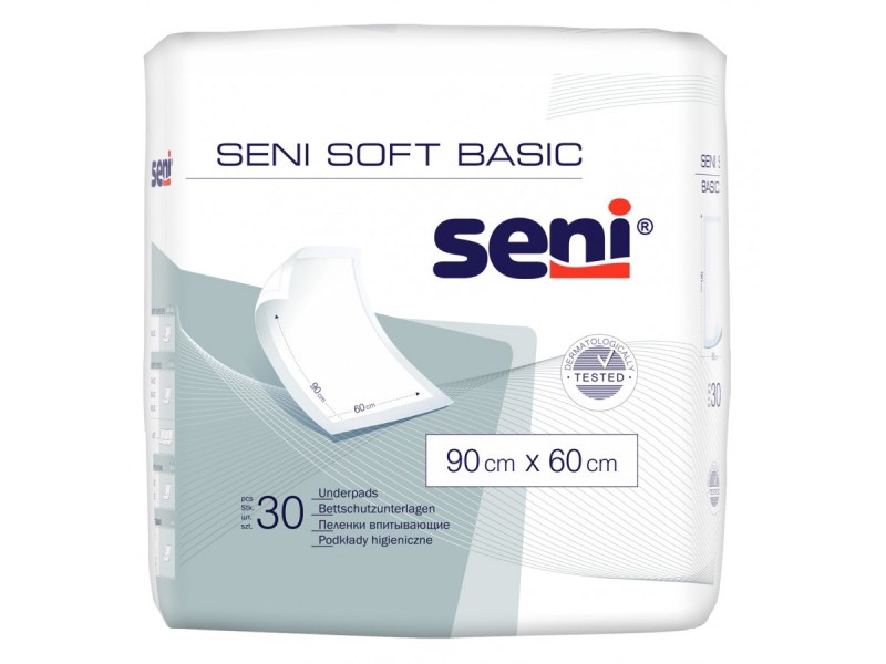 Underpads Seni Soft Basic 30 pieces | 90cm x 60cm Underpads Seni Soft Basic 30 pieces | 90cm x 60cm