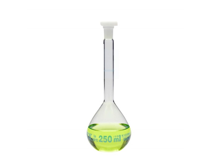 Φιάλη ογκομετρική γυάλινη 250ml CLASS A με πώμα 14/23 Φιάλη ογκομετρική γυάλινη 250ml CLASS A με πώμα 14/23