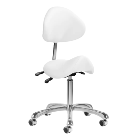 Adjustable Saddle Stool with Backrest 1004 | White