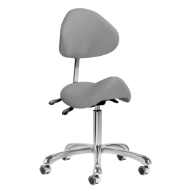 Adjustable Saddle Stool with Backrest 1004 | Gray