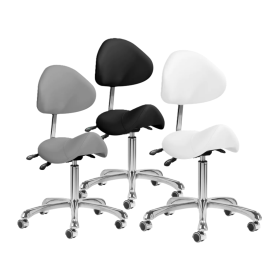 Adjustable Saddle Stool with Backrest 1004