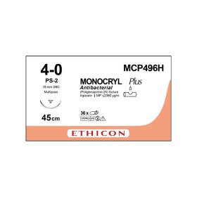 Ethicon Monocryl Absorbable Suture | 4-0 19mm 45cm MCP496H