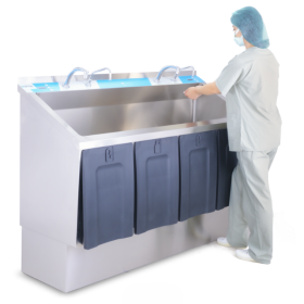 Surgical Scrub Sink with Photocell & Knee-Operated Function