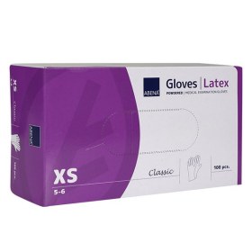 Latex test gloves with ABENA CLASSIC powder 100 pieces white | Extra Small