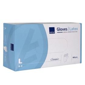 Latex test gloves with ABENA CLASSIC powder 100 pieces white | Large